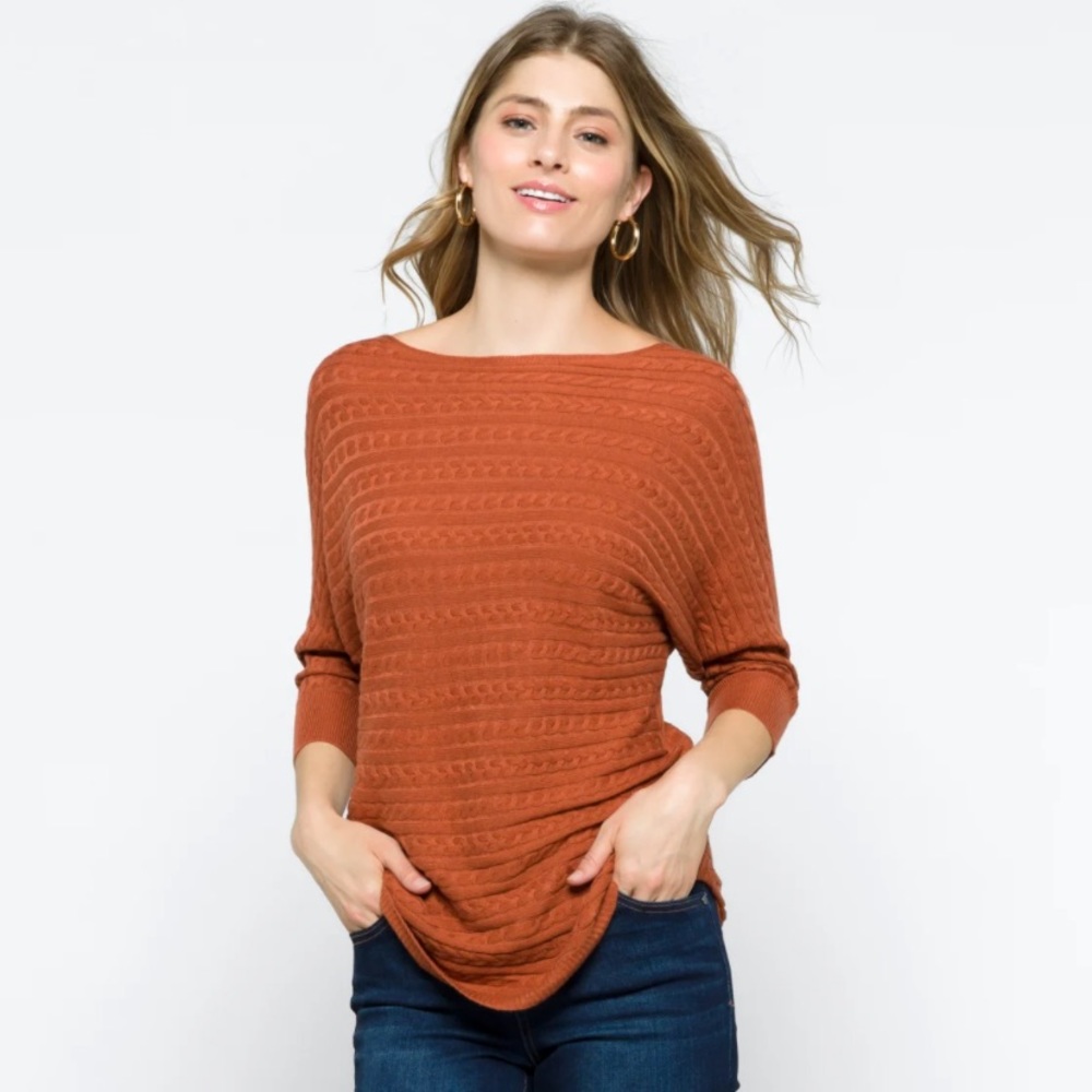 Stitch Fix Market & Spruce Reviera Cable Knit Dolman Sweater size XS